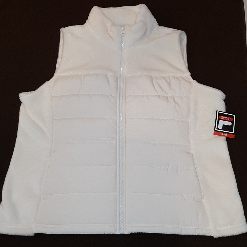 NWT - FILA Ladies Knit & Faux Fur Vest Size XXL